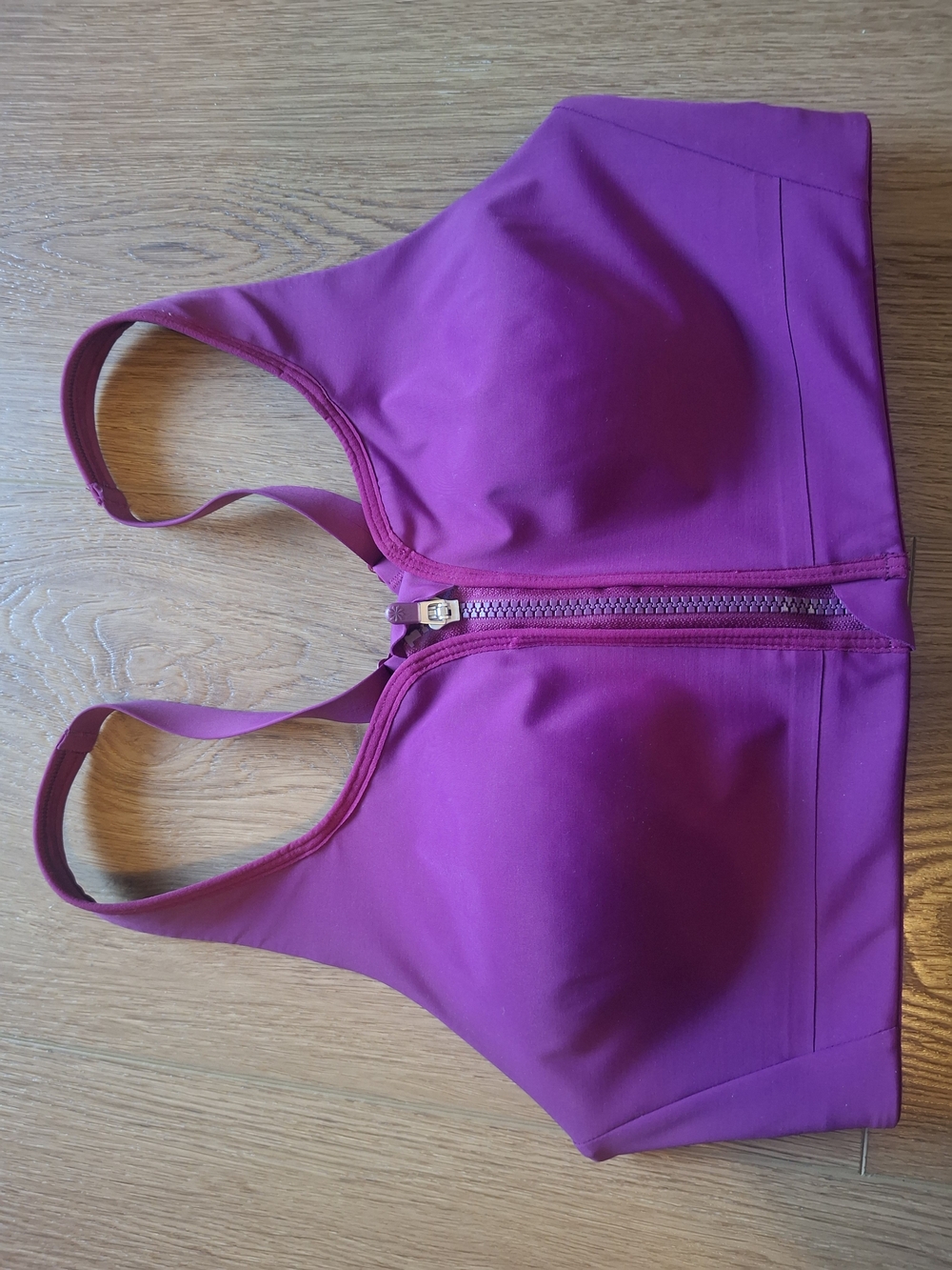 Athleta Magenta Front-Zip 36C Sports Bra
